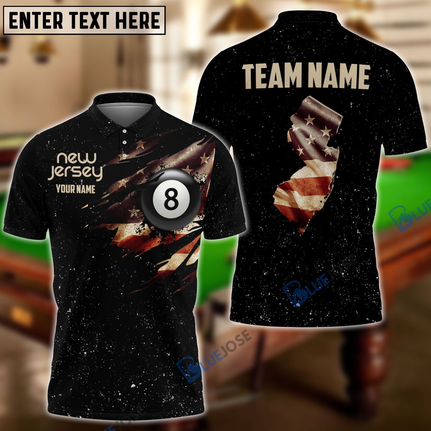 Frenzidea Billiards New Jersey Personalized Shirt