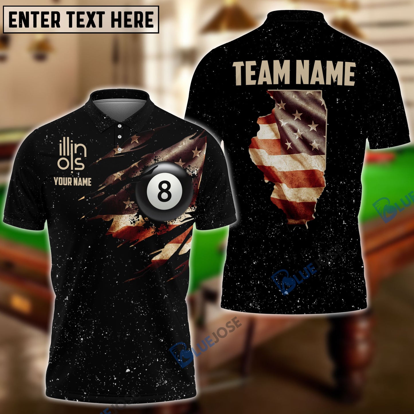 Frenzidea Billiards Illinois Personalized Shirt