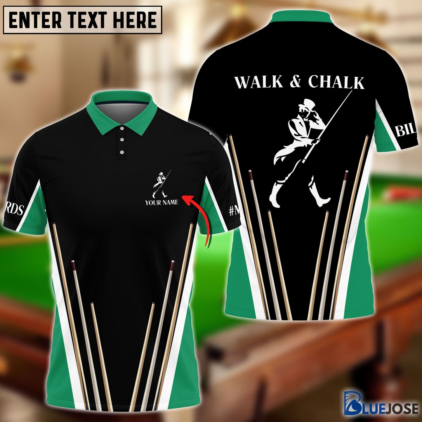Frenzidea Billiards Walk & Chalk Personalized 3D Shirt