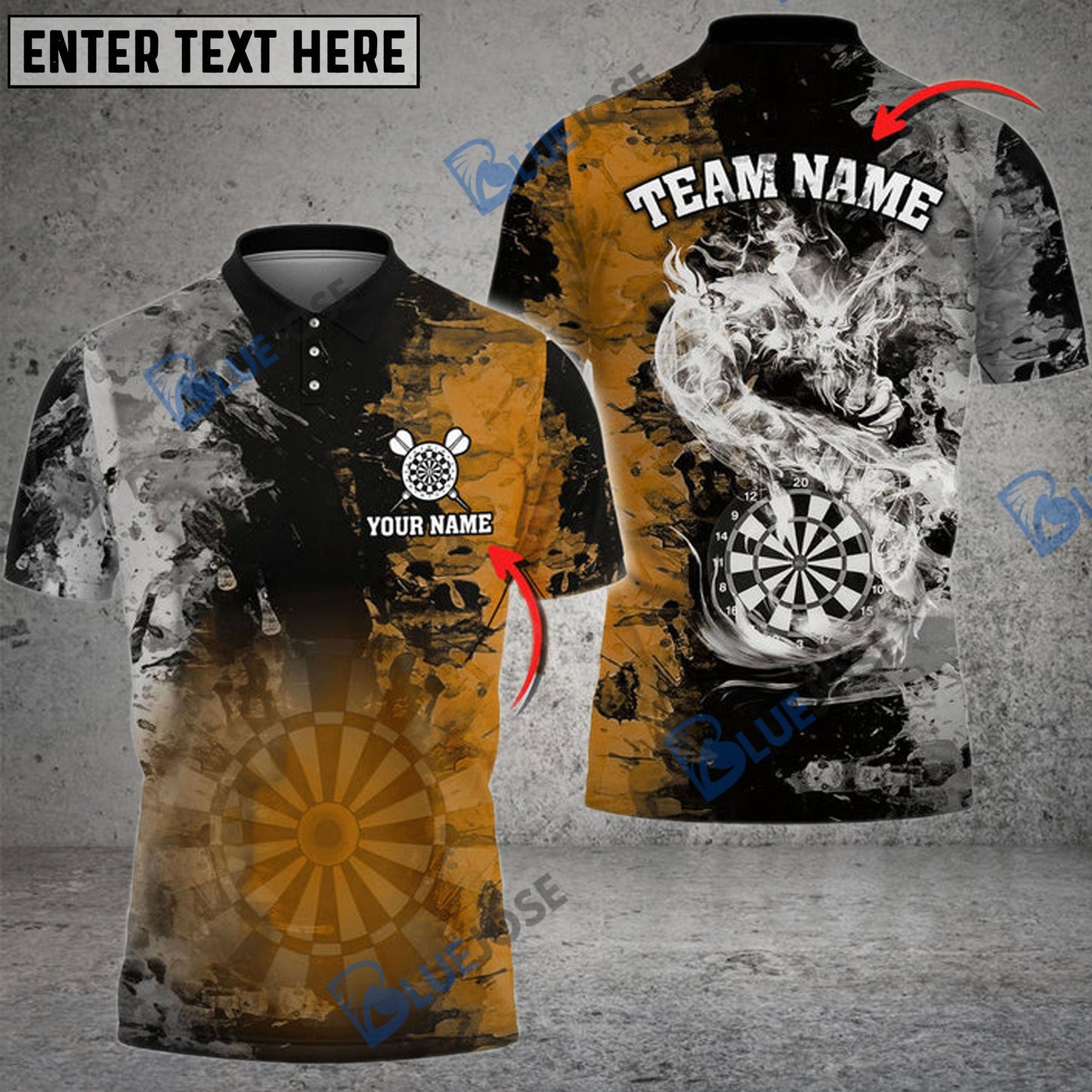 Frenzidea Darts Mist Dragon Personalized Name, Team Name 3D Shirt (4 Colors)