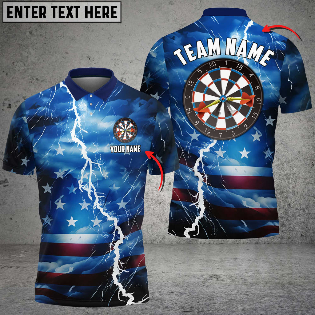 Frenzidea Darts Blue Thunder Storm Personalized Name 3D Shirt