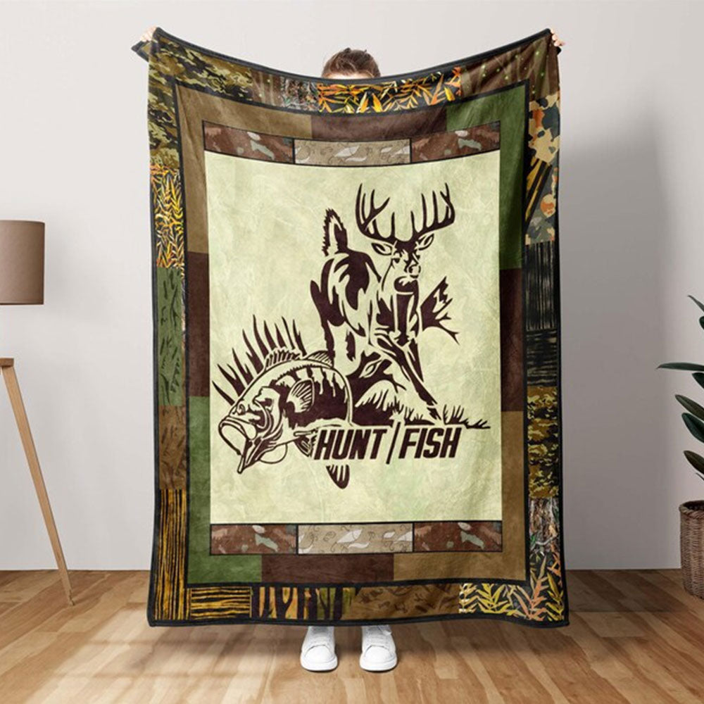 Frenzidea Hunting Fishing Camo Blanket