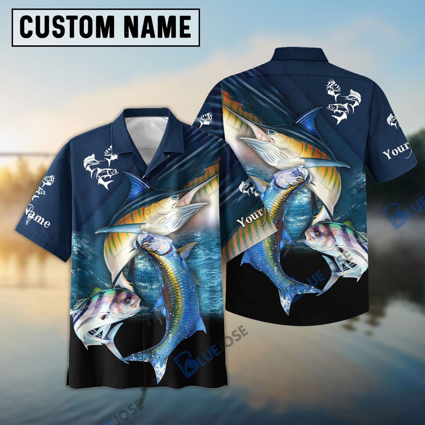 Frenzidea Customize Name Fishing Atlantic Sailfish, Roosterfish, Tarpon 3D Shirt
