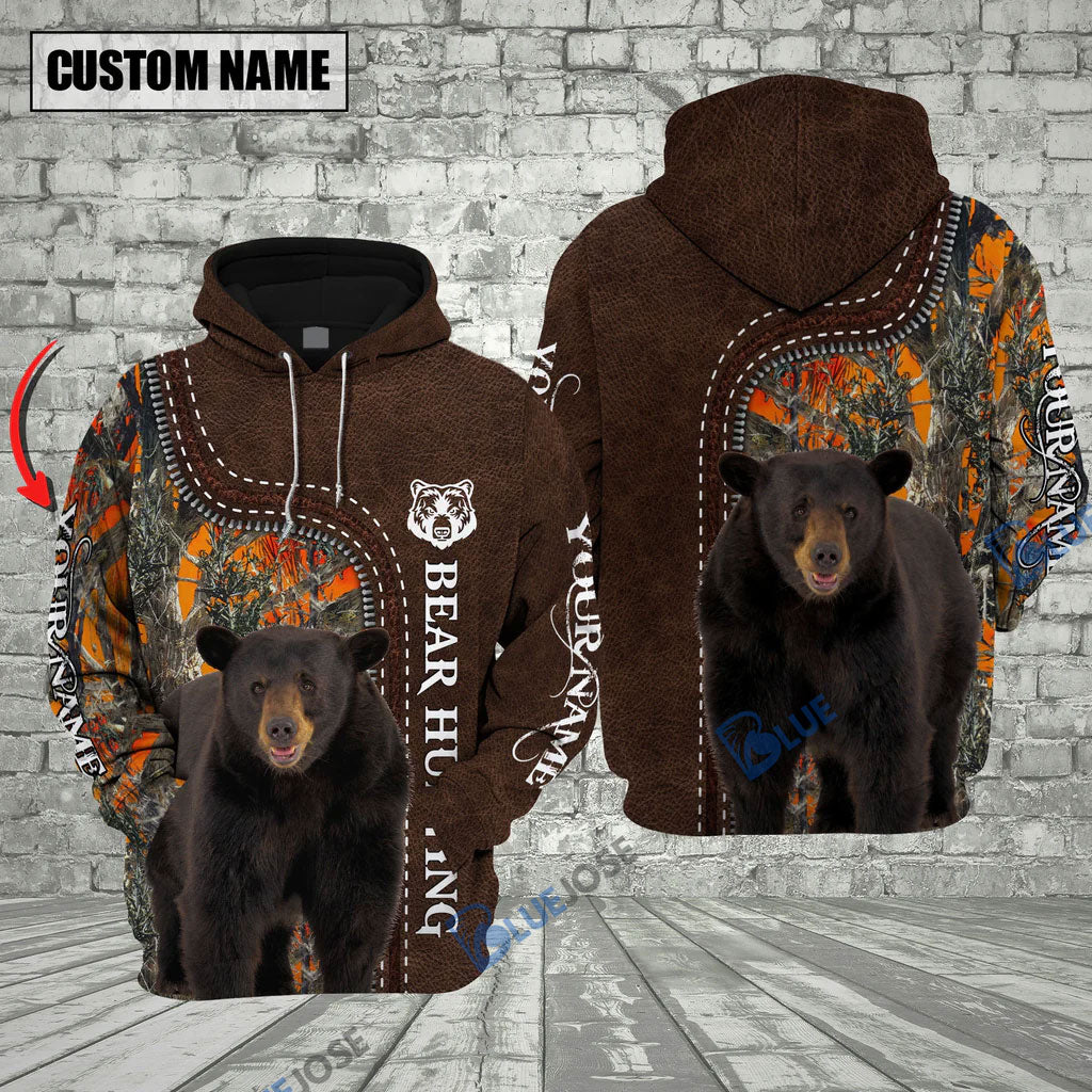 Frenzidea Customized Name Bear Hunting Zipper Pattern 3D Shirts