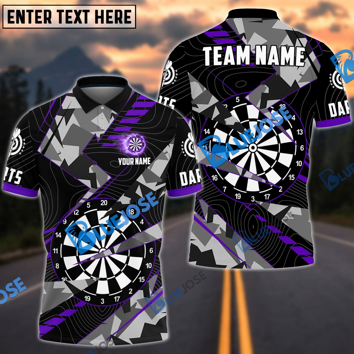 Frenzidea Darts Grunge Thunder Personalized Name, Team Name 3D Shirt (4 Colors)