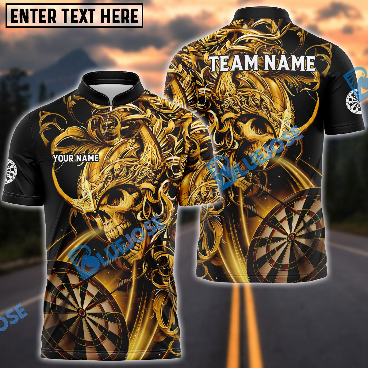 Frenzidea Darts Viking Skull Warrior Personalized Name, Team Name 3D Shirt