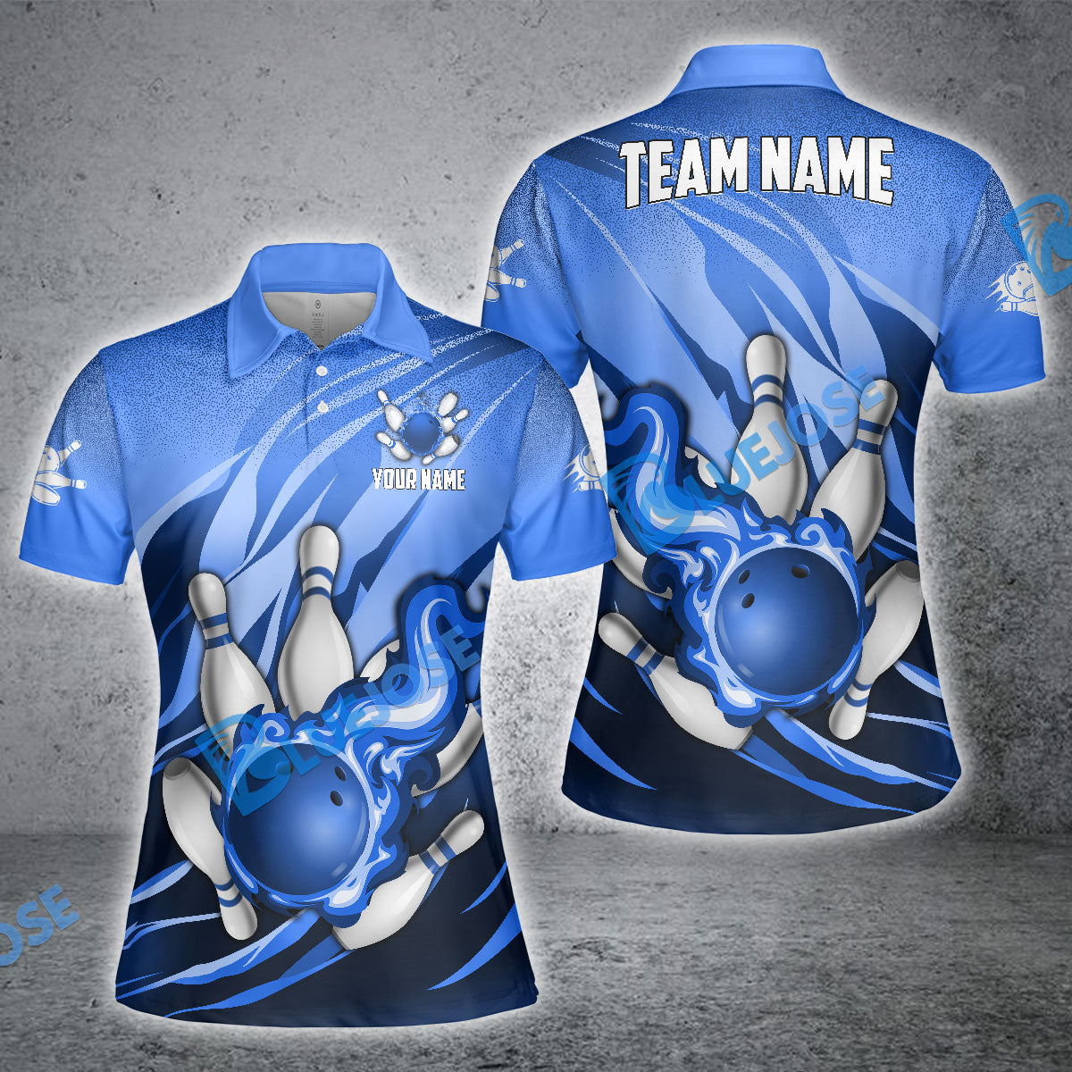 Frenzideas Bowling And Pins Fire Storm Customized Name 3D Shirt ( 6 Colors)