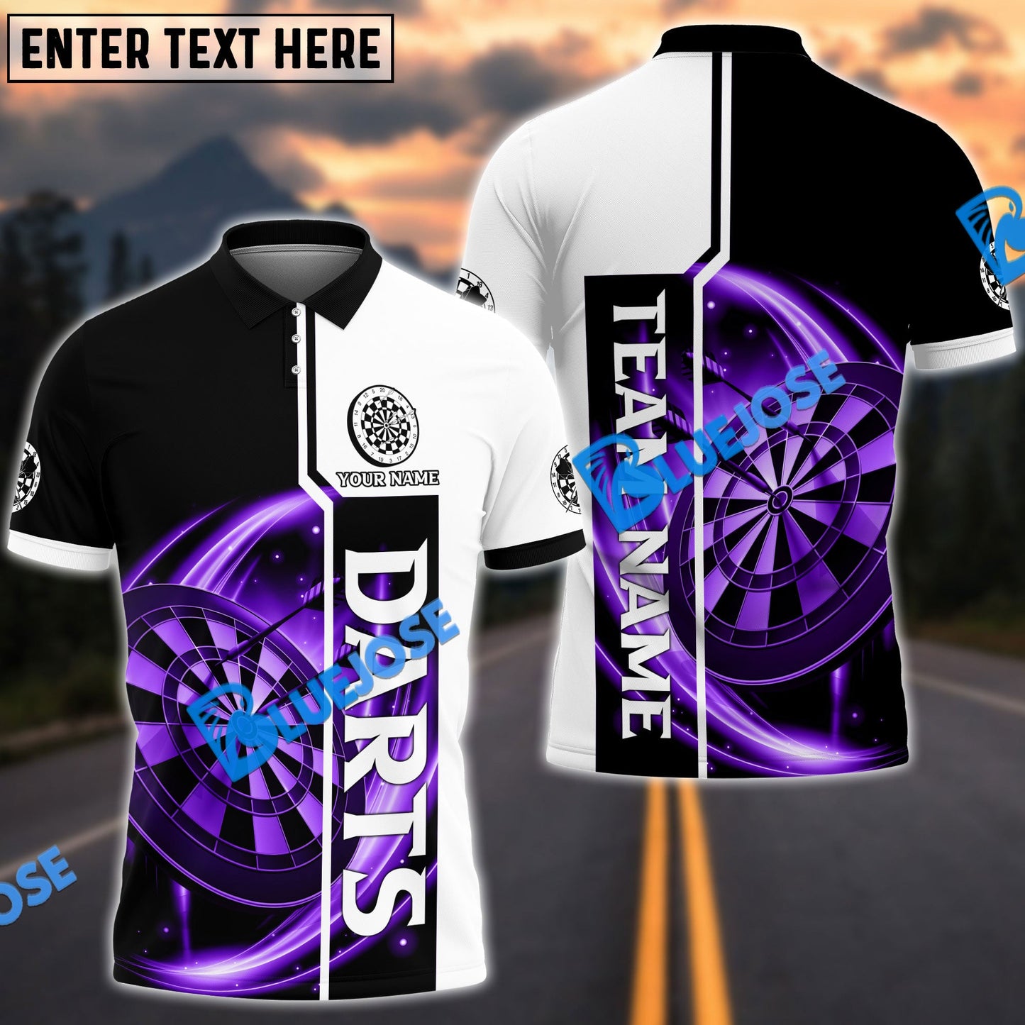 Frenzidea Darts Plain Personalized Name, Team Name 3D Shirt (4 Colors)