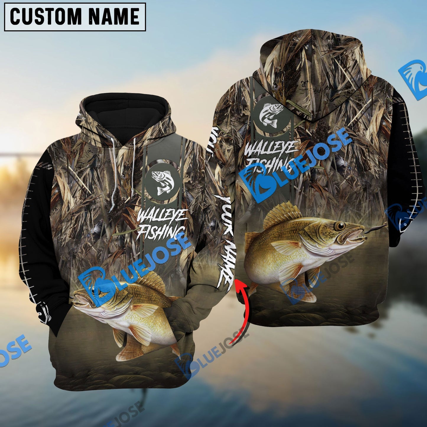 Frenzidea Customize Name Walleye Fishing Nature 3D Shirts