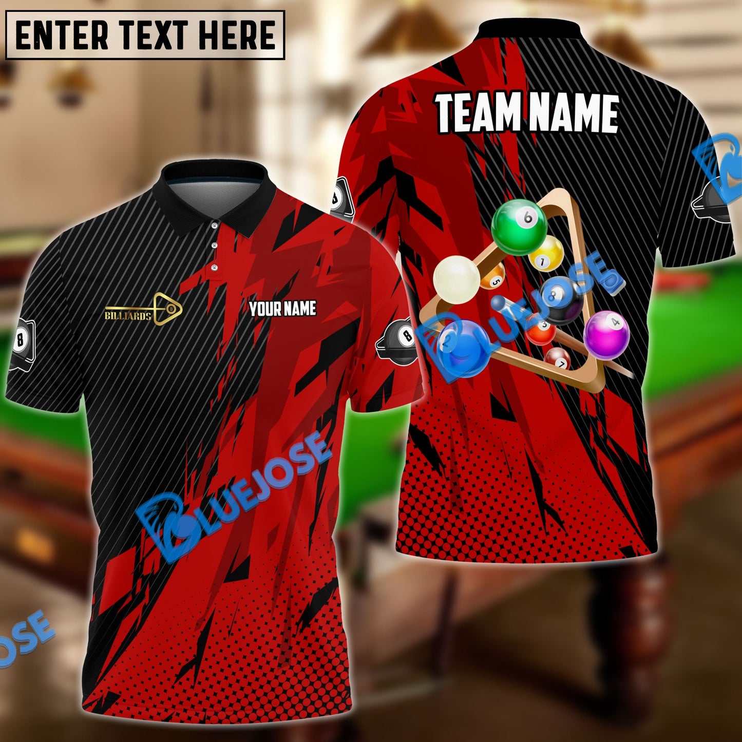 Frenzidea Billiards Ball 8 Champion Personalized Name, Team Name Unisex Shirt ( 6 Colors )