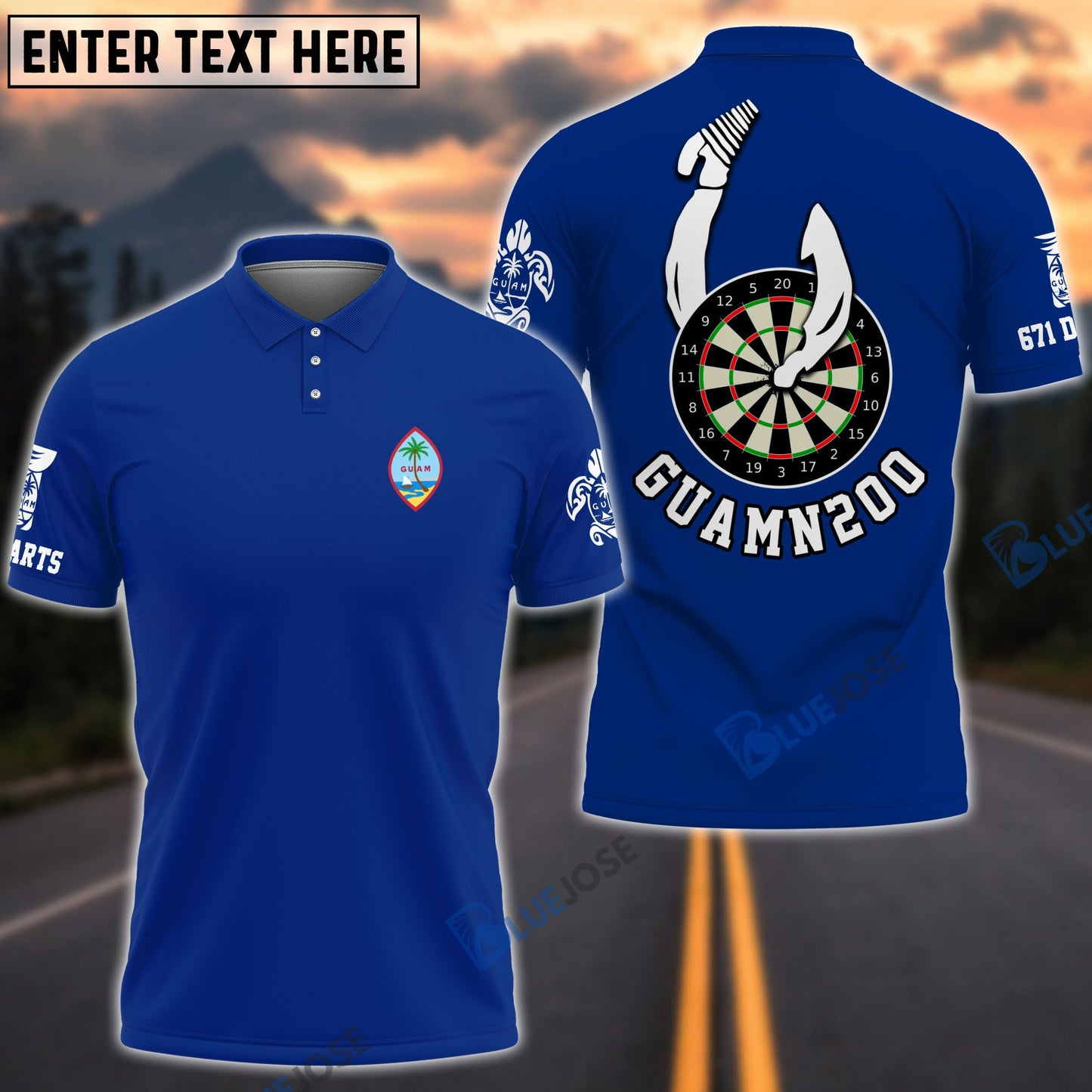 Frenzidea Darts Guam Flag Personalized 3D Shirt