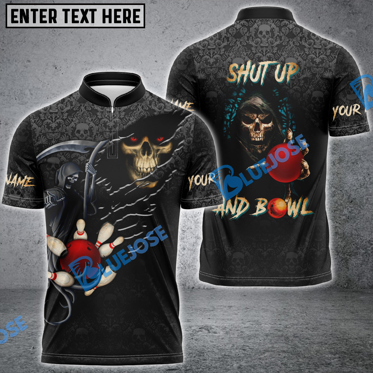 frenzideas Bowling Reaper Customized Name, Team Name 3D Shirt