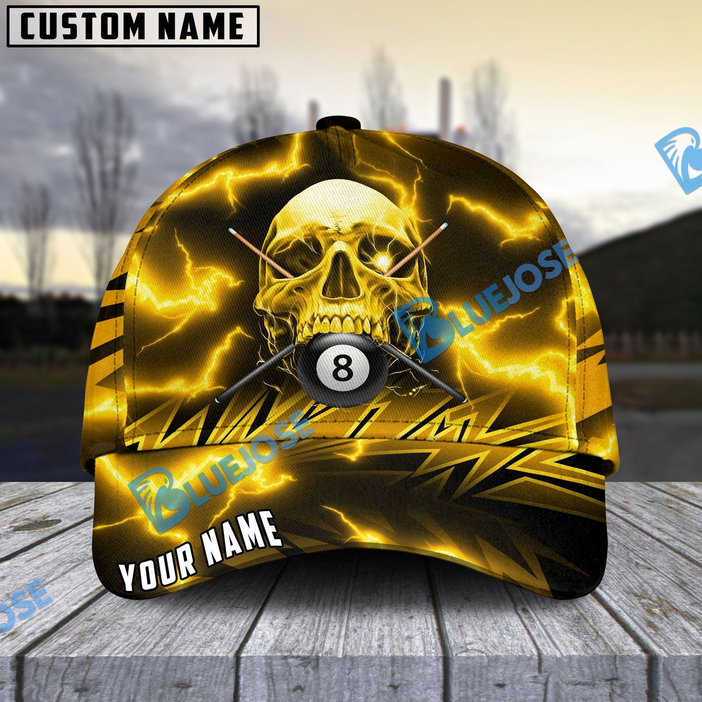 Frenzidea Deadly Thunder Skull Personalized Name Cap ( 6 colors)