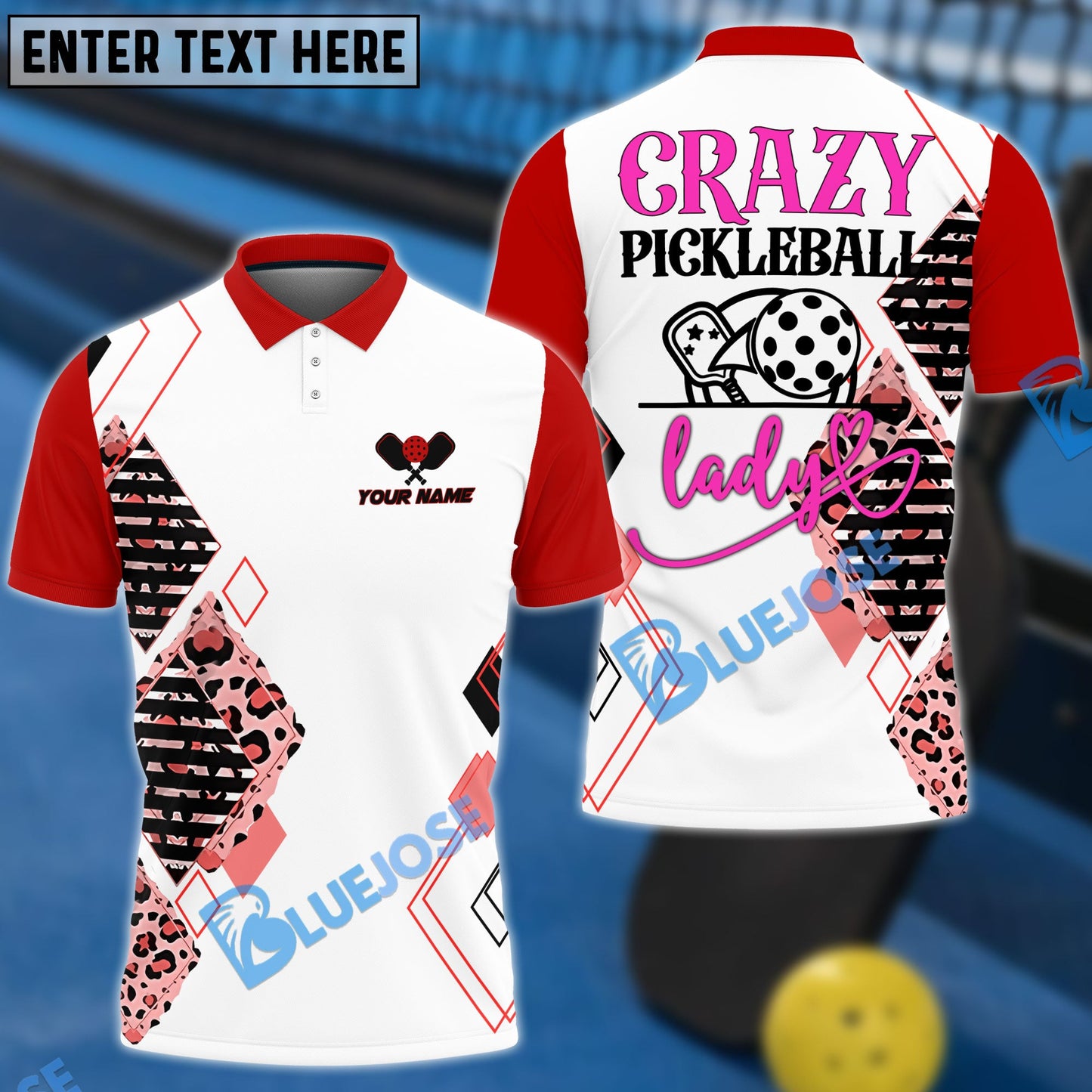 Frenzidea Pickleball Crazy Lady 2 Personalized Name Unisex Shirt