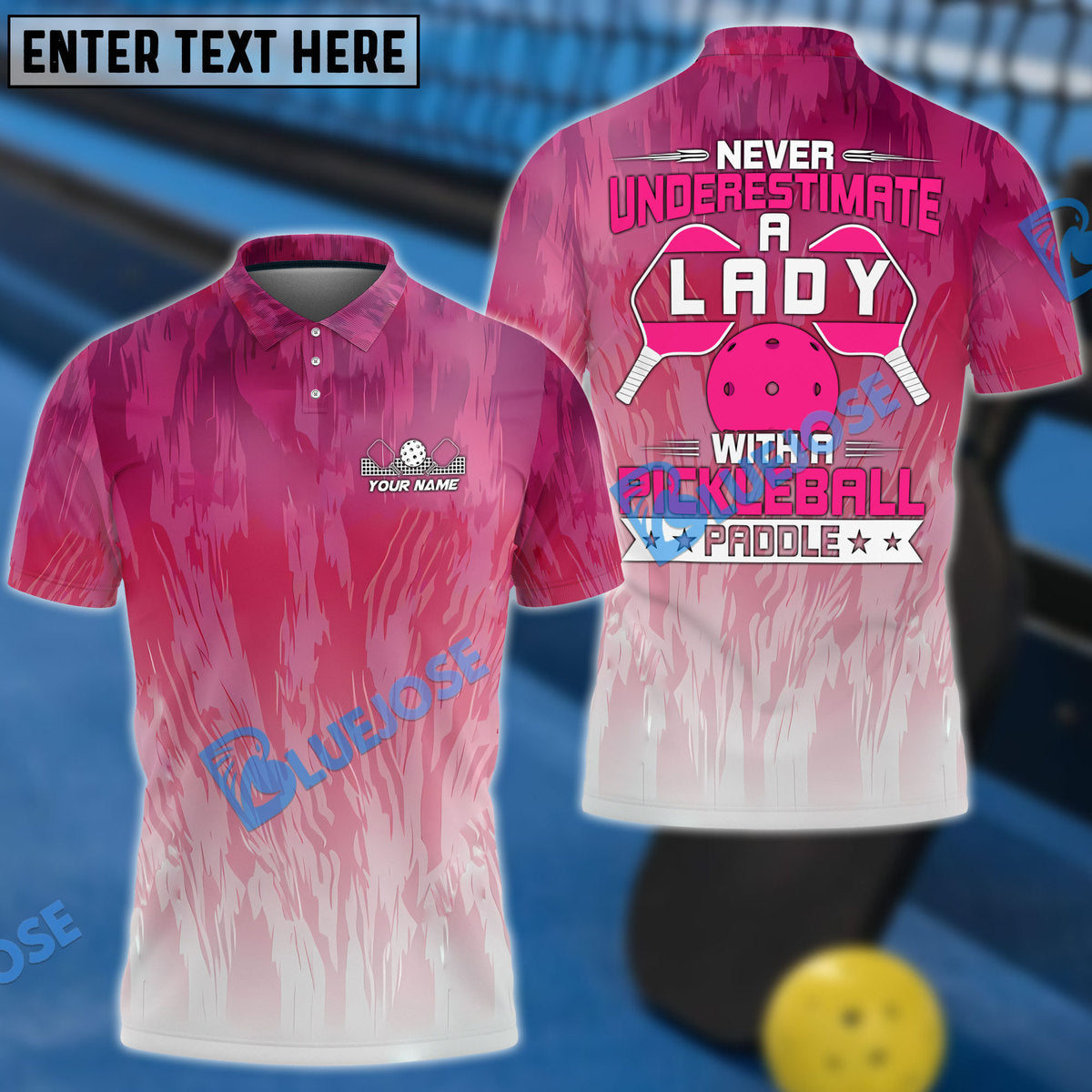 Frenzidea Pickleball Lady With Paddle Personalized Name Unisex Shirt