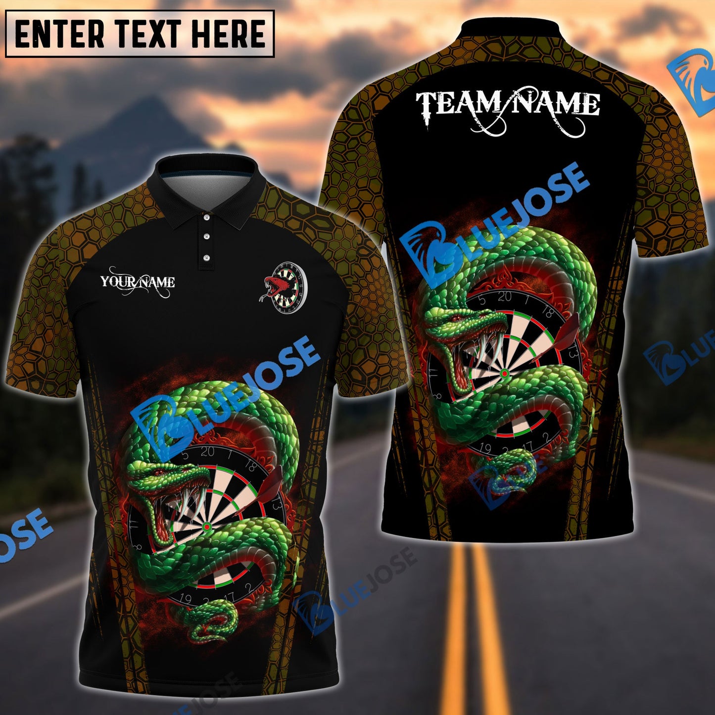 frenzidea Darts Snake Personalized Name, Team Name 3D Shirt (4 Colors)