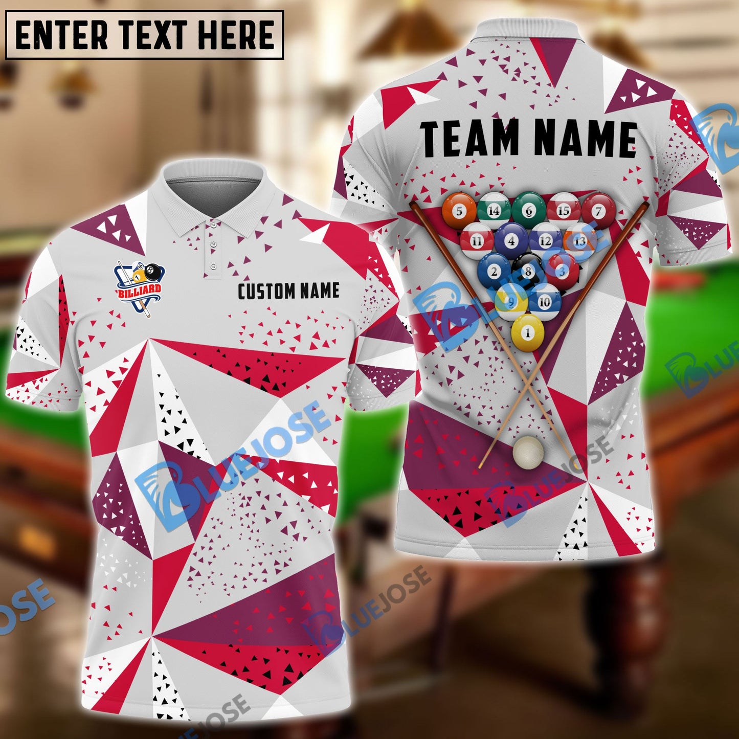 Frenzidea Billiards Ball 8 Pro Tournament Personalized Name, Team Name Unisex Shirt ( 3 Colors )