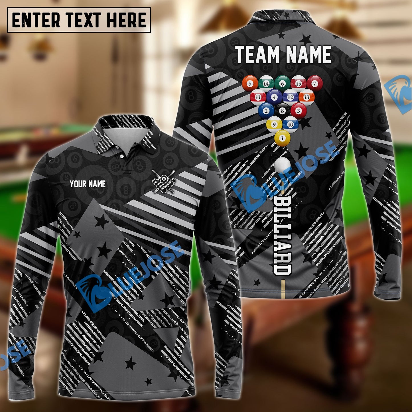 Frenzidea Billiards 8 American Pro Personalized Name, Team Name Shirt