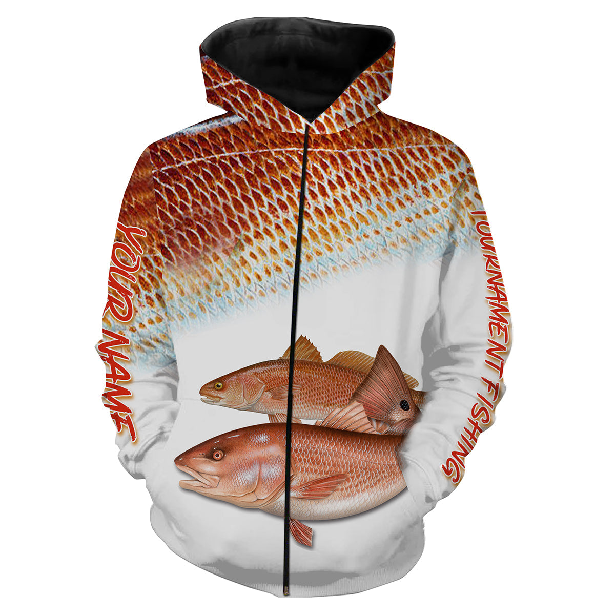 Frenzidea Personalized Red Fish Puppy Drum Tournament Fishing 3D Shirts