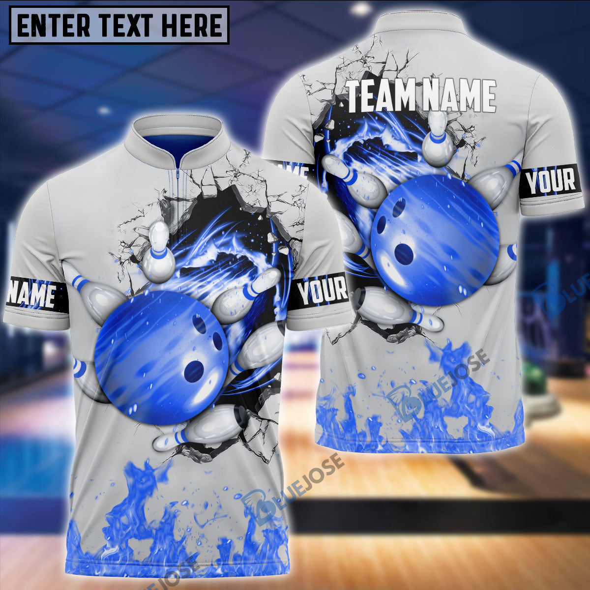 Frenzidea Bowling And Pins Break Multicolor Customized Name 3D Shirt