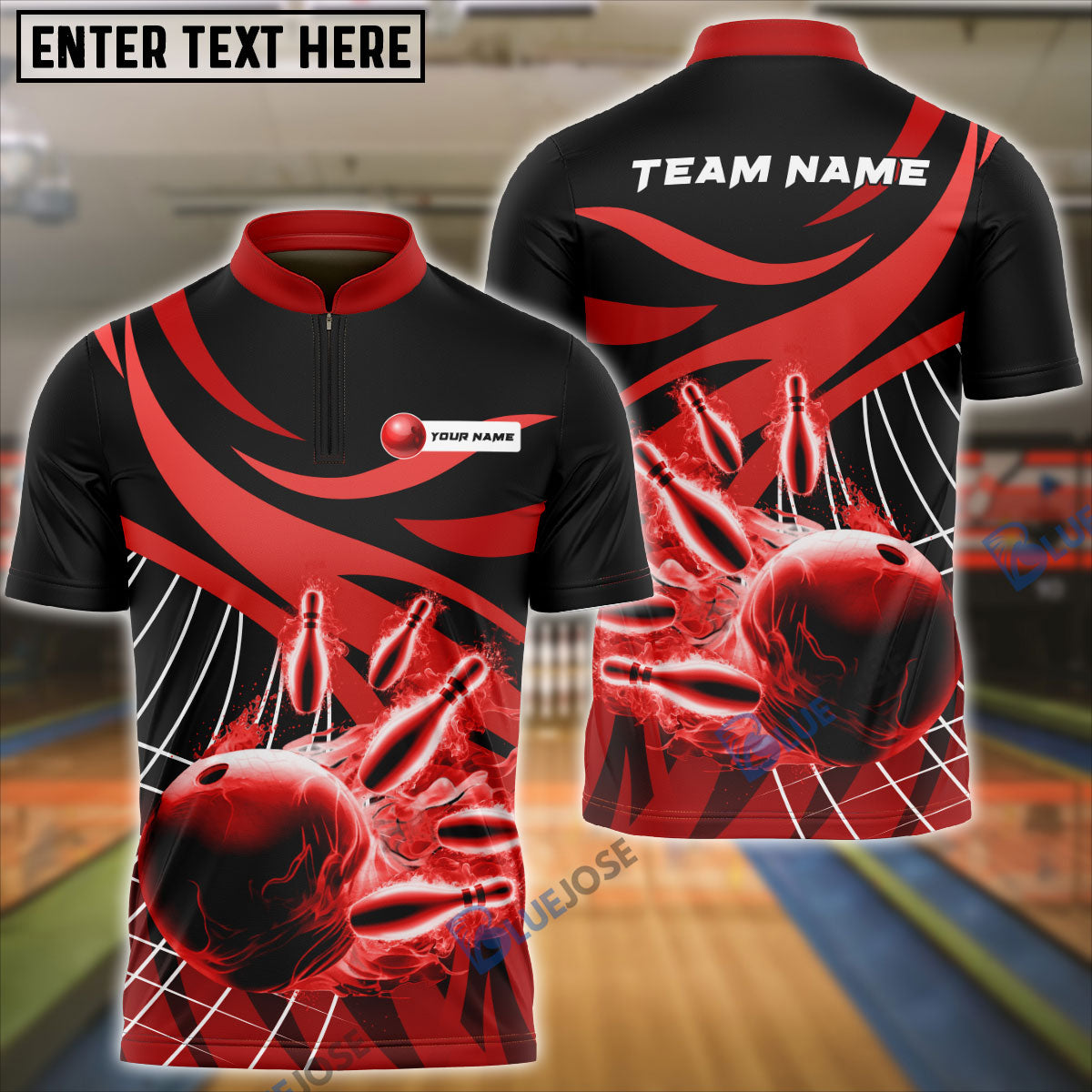 Frenzideas Bowling And Pins Broken Pattern Customized Name, Team Name 3D Shirt (4 Colors)