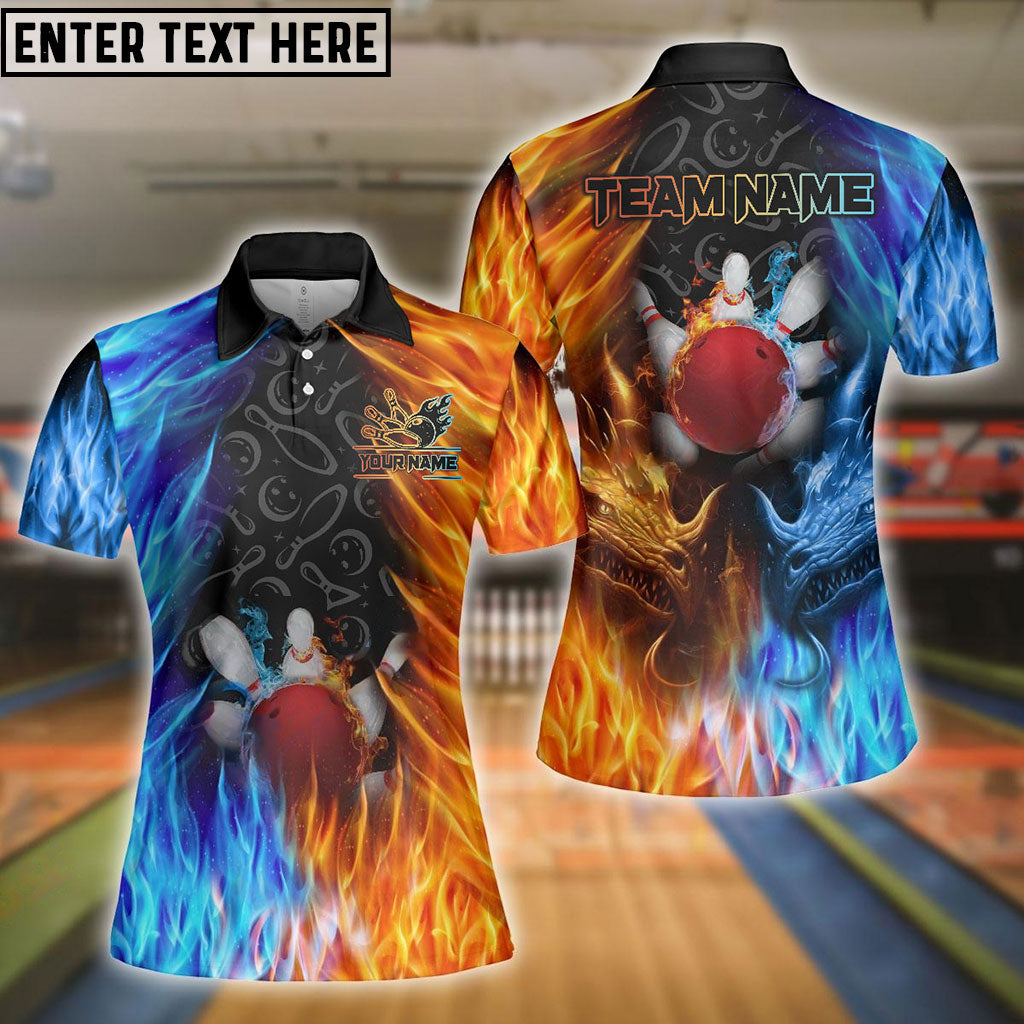 Frenzideas Bowling Fire And Ice Customized Name, Team Name 3D Shirt ( 2 Colors )