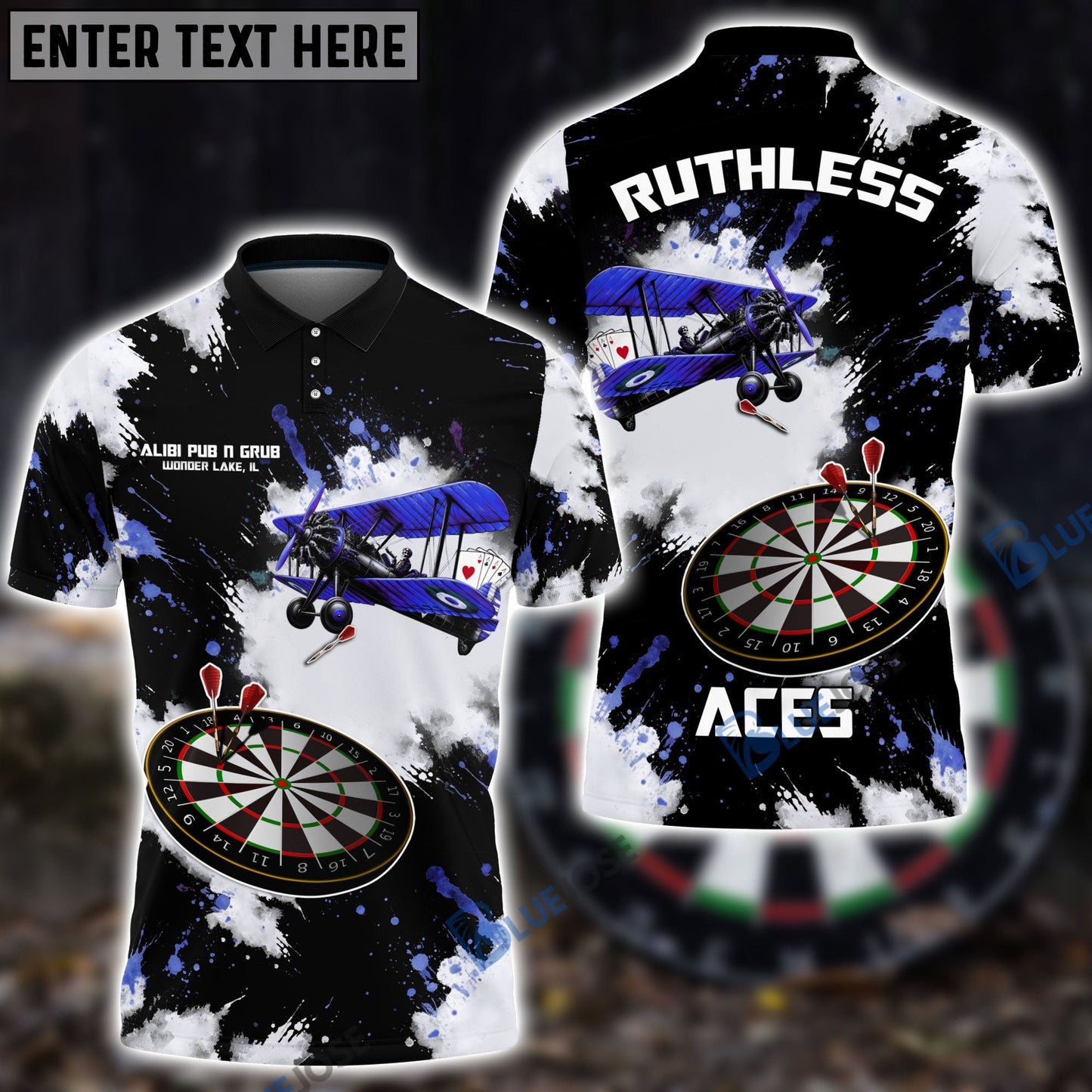 Frenzidea Dart Skeleton Pilot Personalized Name 3D Shirt