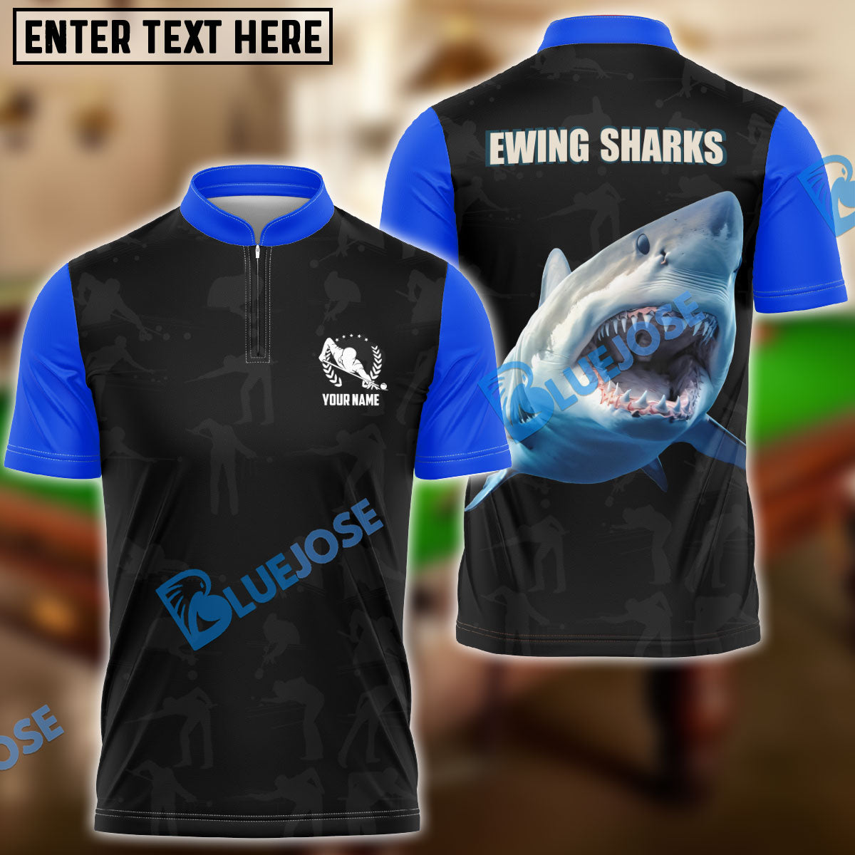 Frenzidea Billiards Sharks Personalized Name, Team Name Unisex Shirt
