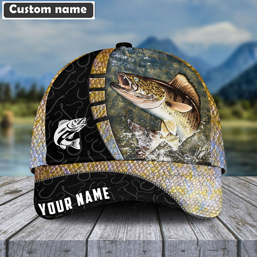 Frenzidea Personalized Walleye Fishing Hook Camo Classic Cap