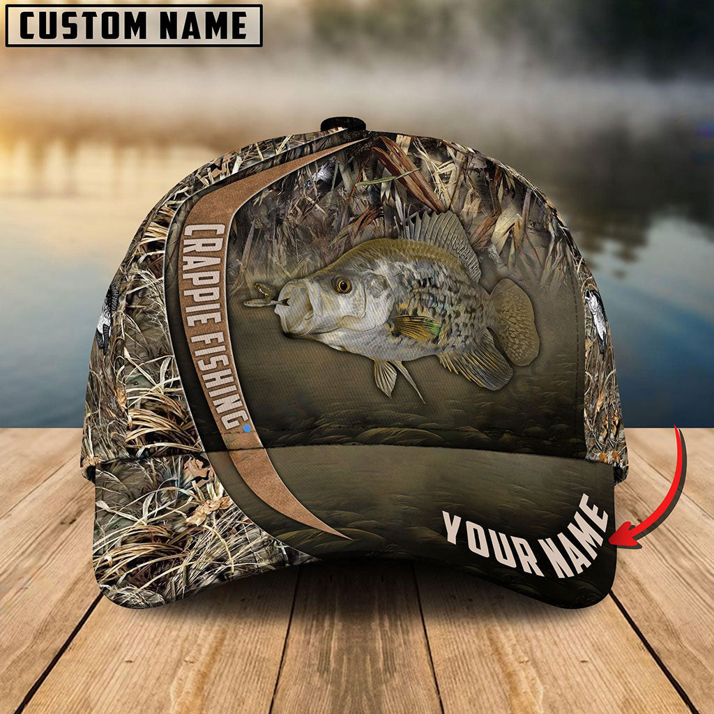 Frenzidea Personalized Crappie Fishing Grass Nature Classic Cap
