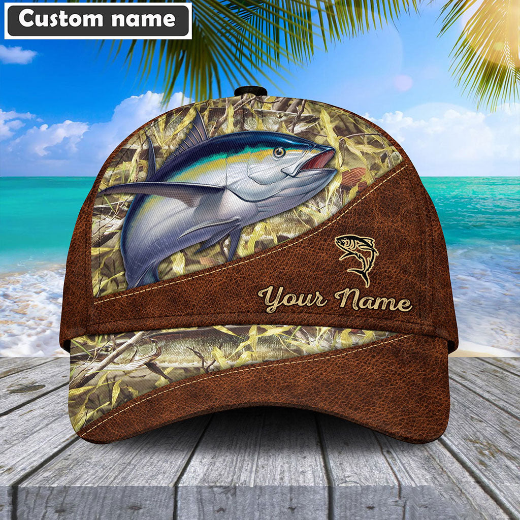 Frenzidea Personalized Tuna Fishing Leather Pattern Cap