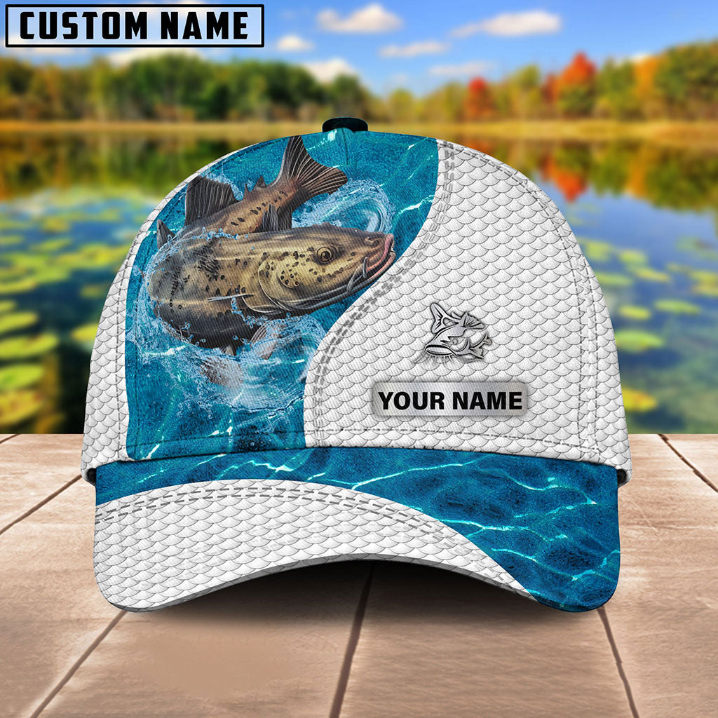Frenzidea Custom Name Catfish Fishing Blue Water Cap