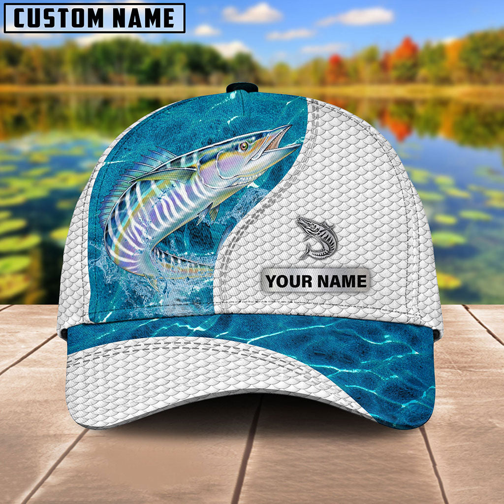 Frenzidea Custom Name Wahoo Fishing Blue Water Cap