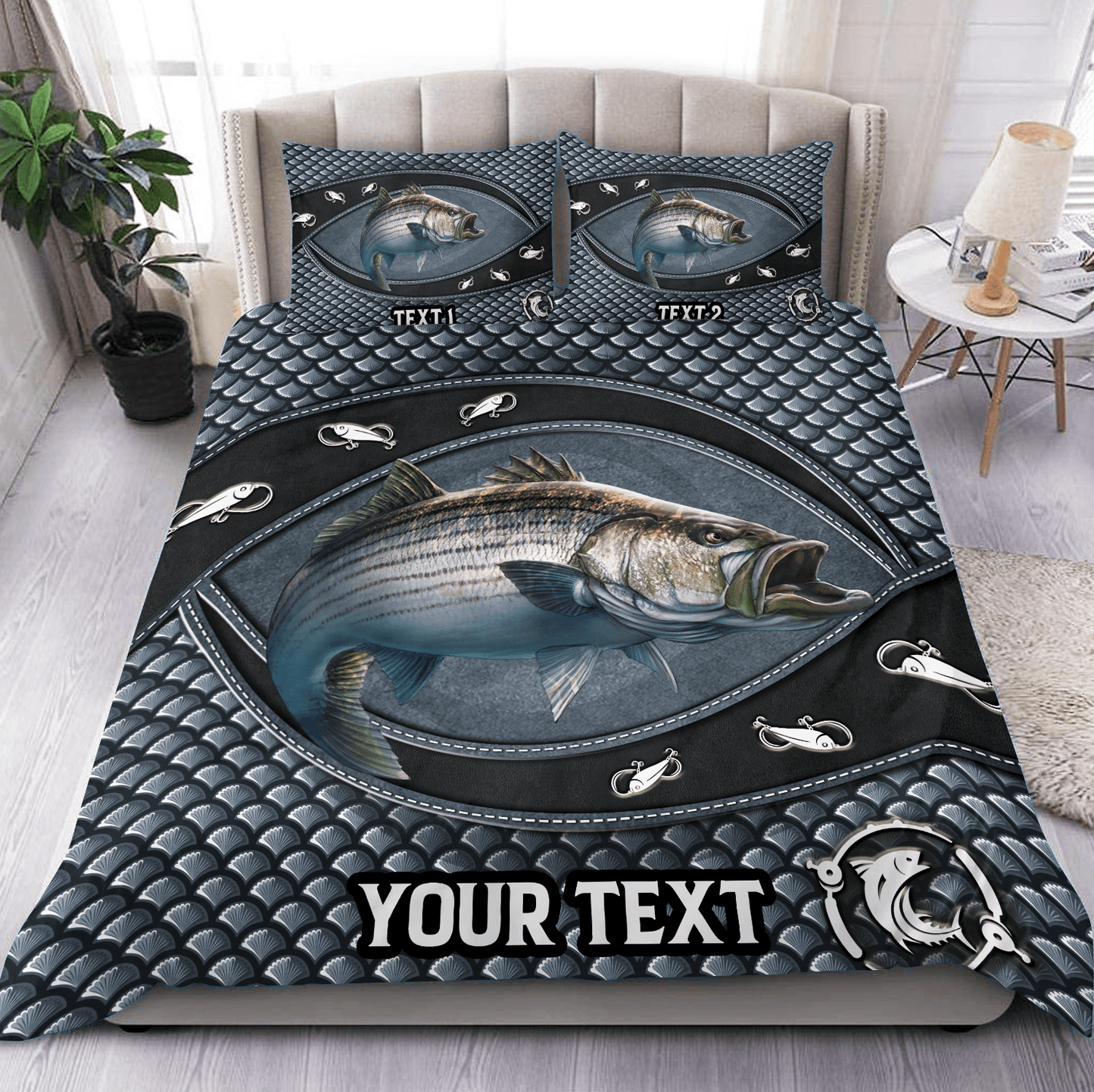 Frenzidea Premium Fishing Personalized Bedding Set