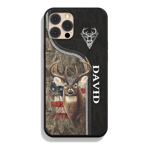 Frenzidea Zipper Deer Hunting Camo Pattern Personalized Name Phone Case