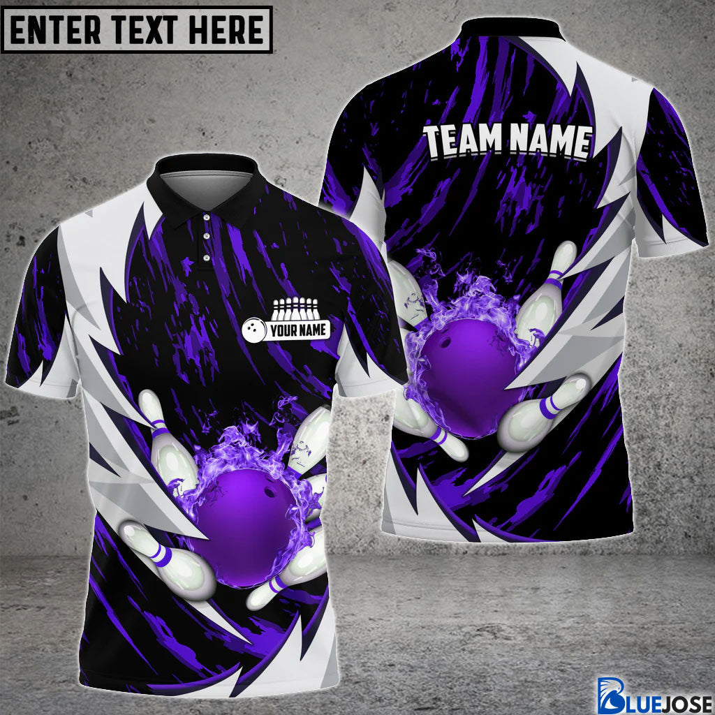Frenzideas Personalized Name Thunders Bowling And Pins Multicolor 3D Shirt