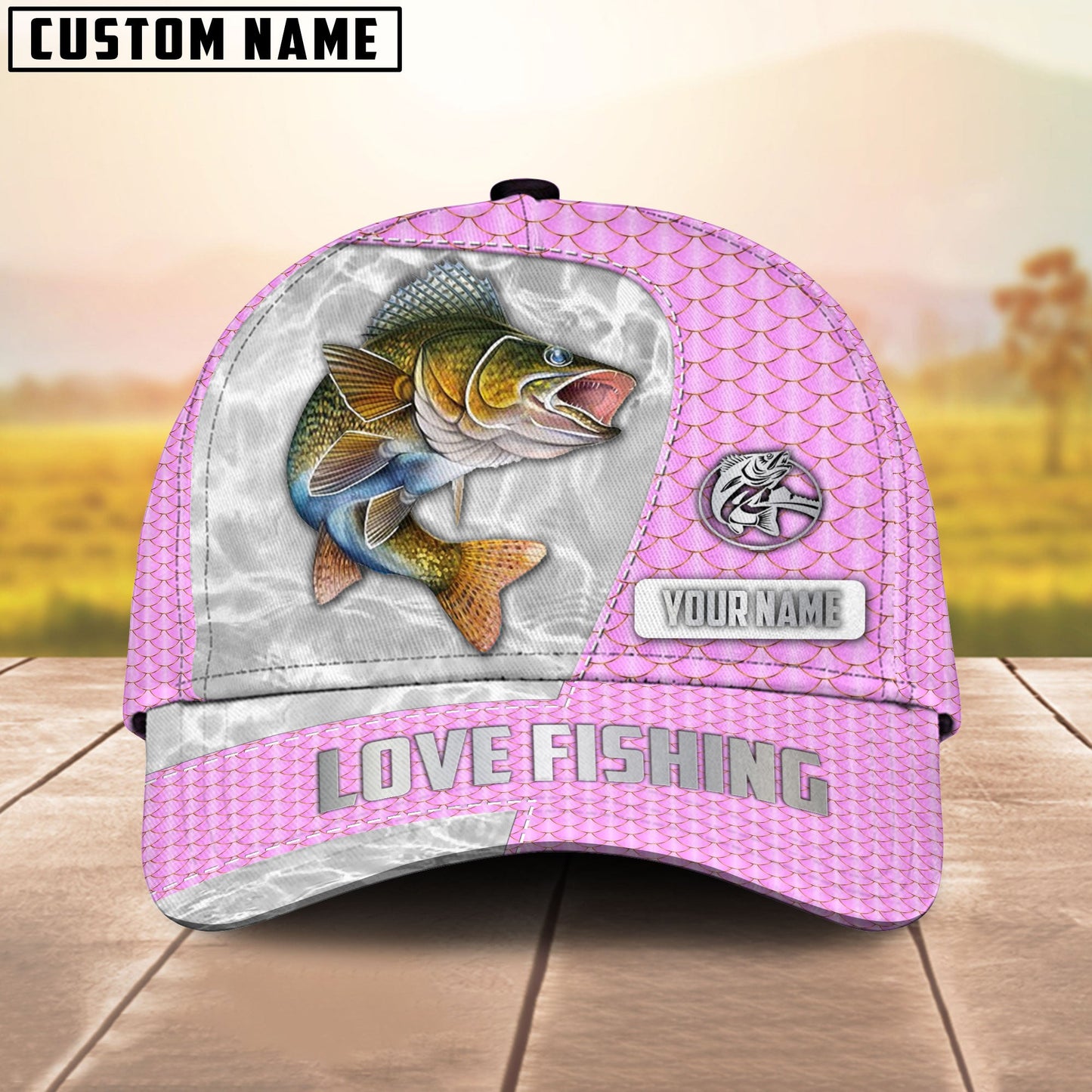 Frenzidea Custom Name Walleye Fishing Pinky Cap