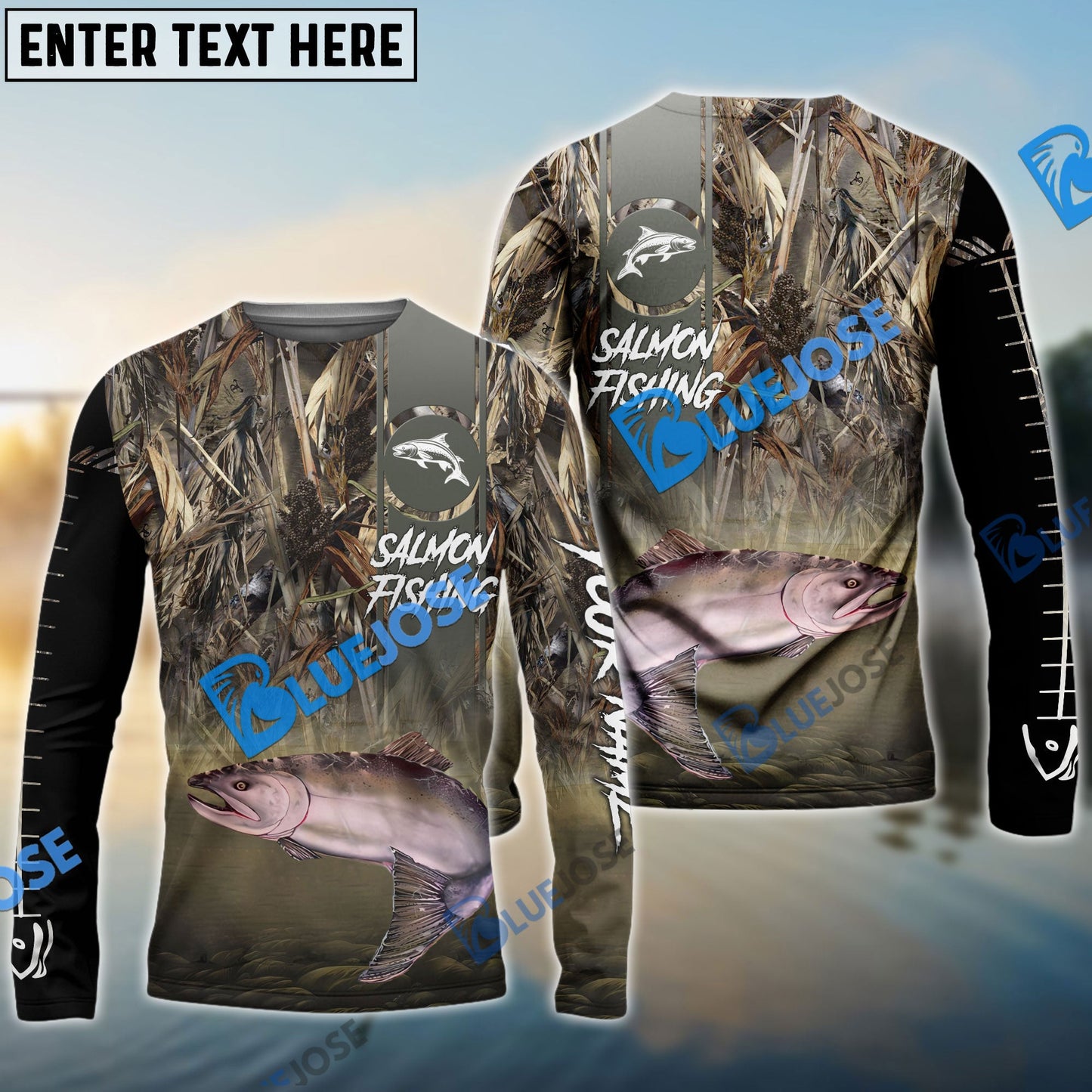 Frenzidea Customize Name Salmon Fishing Nature 3D Shirts
