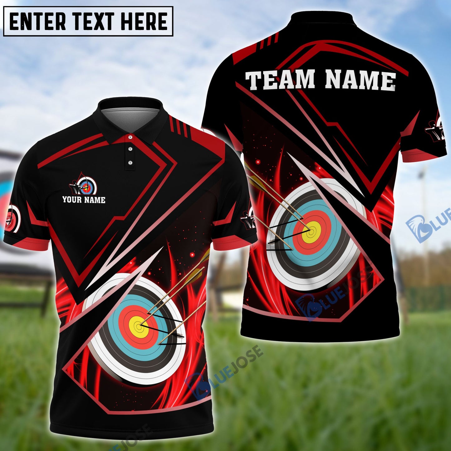 Frenzideas Archery Premium Multicolor Customized Name 3D Shirt (4 Colors)