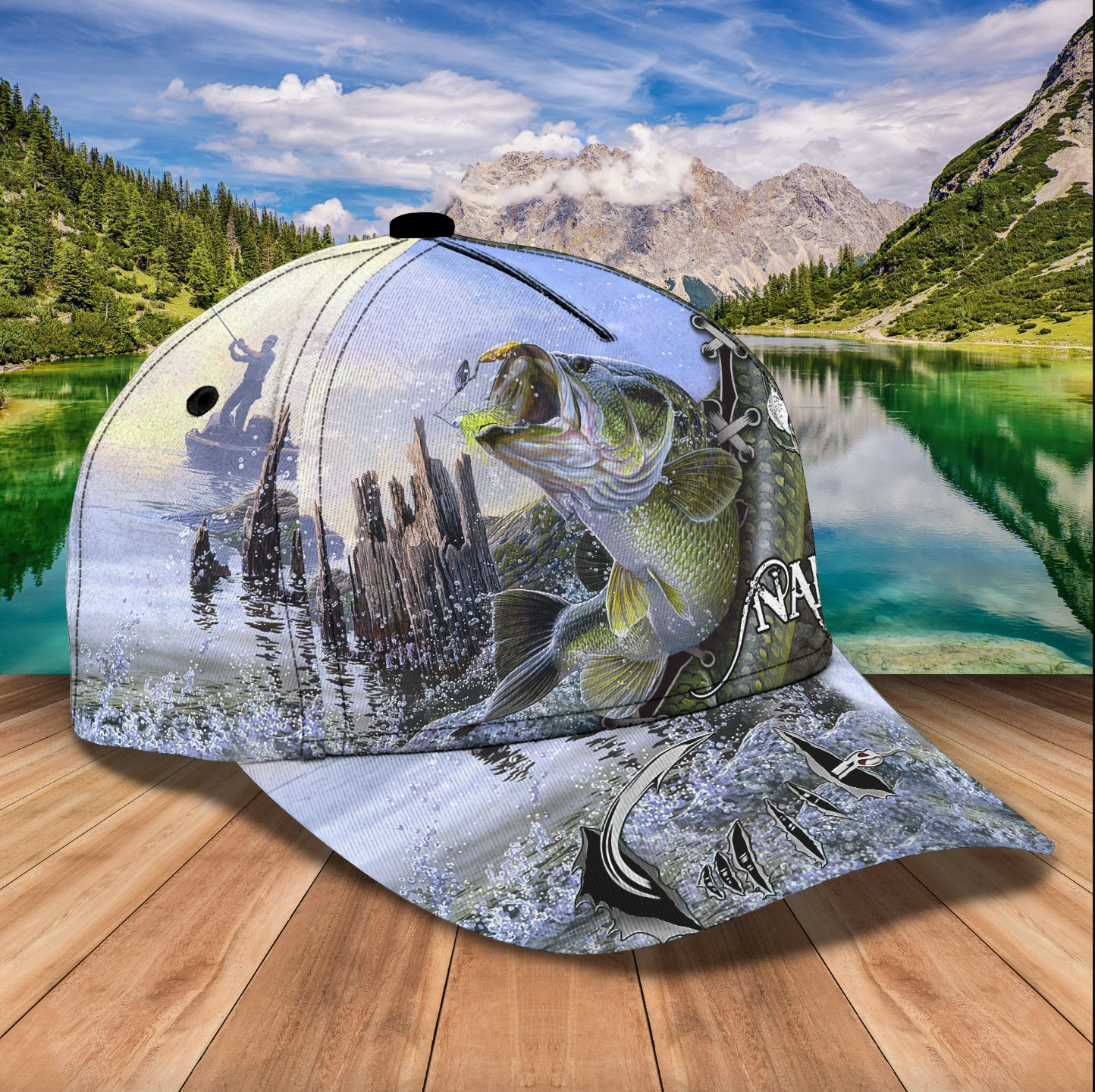 Frenzidea Personalized Bass Fishing Classic Cap
