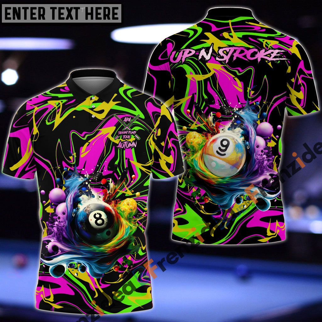 Frenzidea Billiards Graffiti Up N Stroke Team Personalized Name 3D Shirt