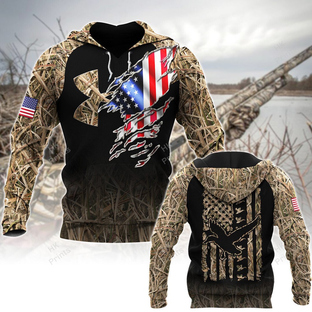 Frenzidea Ripped American Flag Duck Hunting Apparels