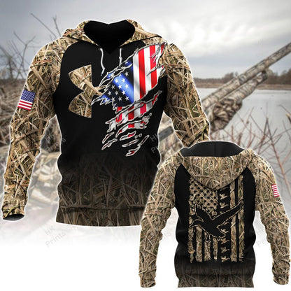 Frenzidea Ripped American Flag Duck Hunting Apparels