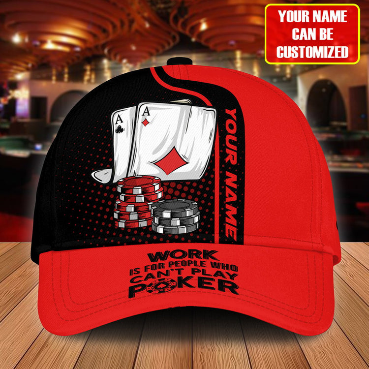 Frenzidea Personalized Name Poker Work Classic Cap