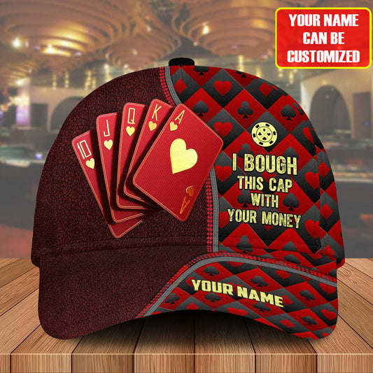 Frenzidea  I Bough This Cap With My Money, Personalized Poker Cap