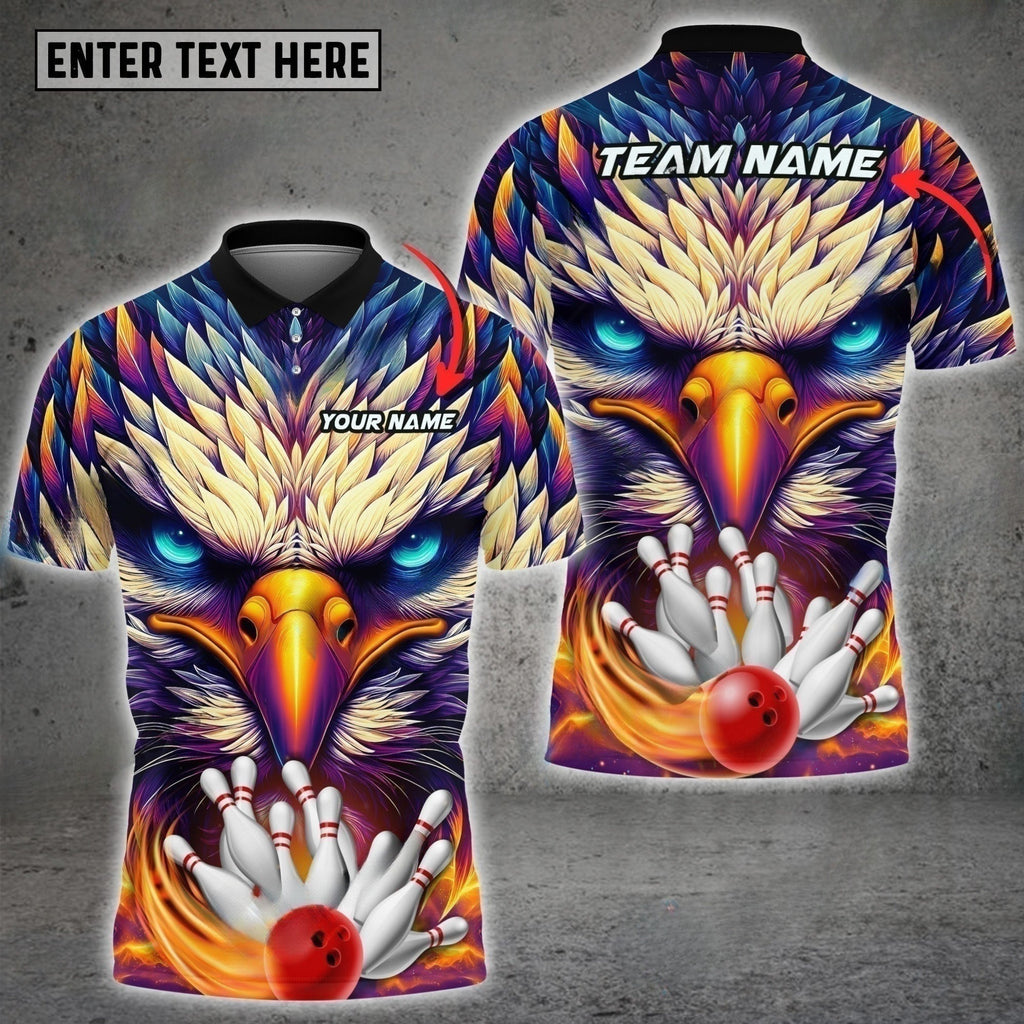 Frenzideas Bowling Eagle Color Premium Customized Name, Team Name 3D Shirt