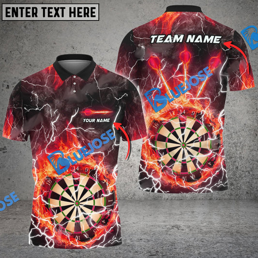 Frenzidea Darts Fire Colorful Rays Of Light Premium Personalized Name, Team Name 3D Shirt (6 Colors)