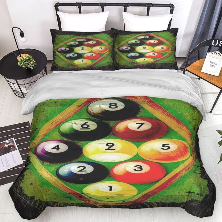 frenzidea Billiards Watercolor Art Bedding Set