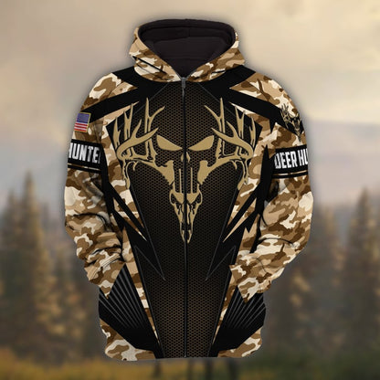 Frenzidea Personalized Name The Best Deer Hunting Hoodie & Zip Hoodie Camo Style  Multicolor