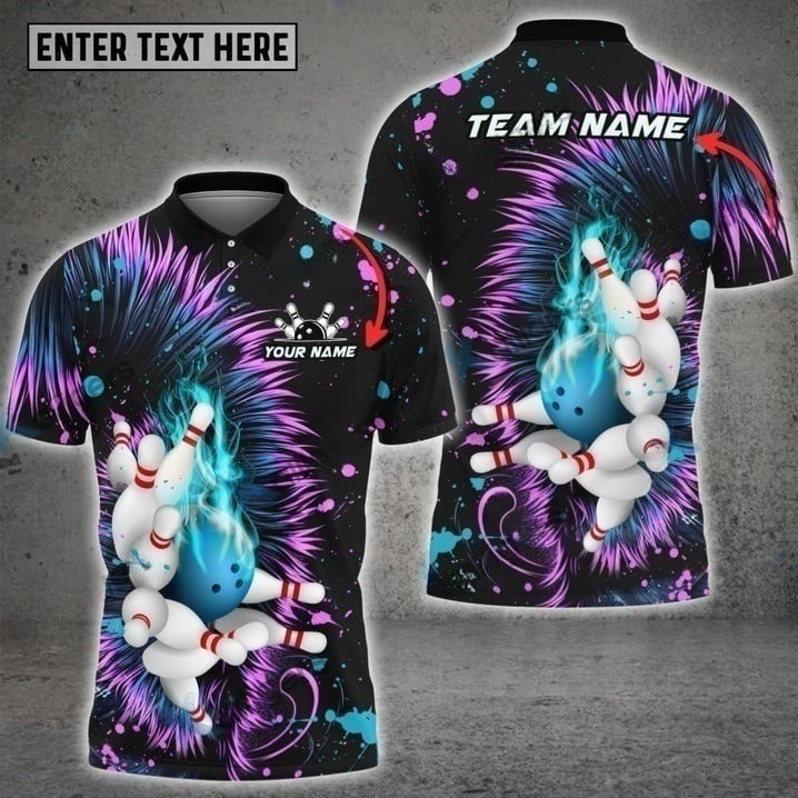 Frenzideas Bowling Stylized Lion's Mane Customized Name, Team Name 3D Shirt